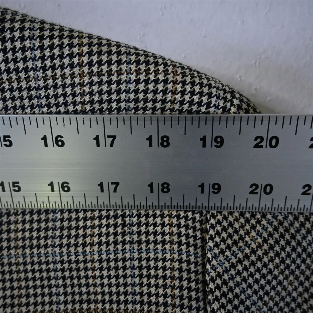Chaps 40R Blue Glenn Check 100% Silk Mens Blazer‎ Suit Jacket Sport Coat